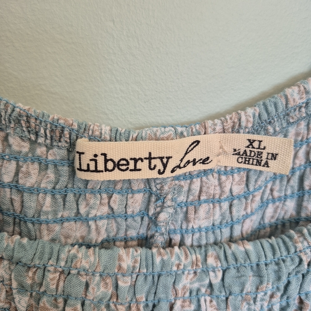 Liberty Love Women's Feminine Teal Paisley Ruffle Wide Leg Jumpsuit Size XL - Picture 4 of 6